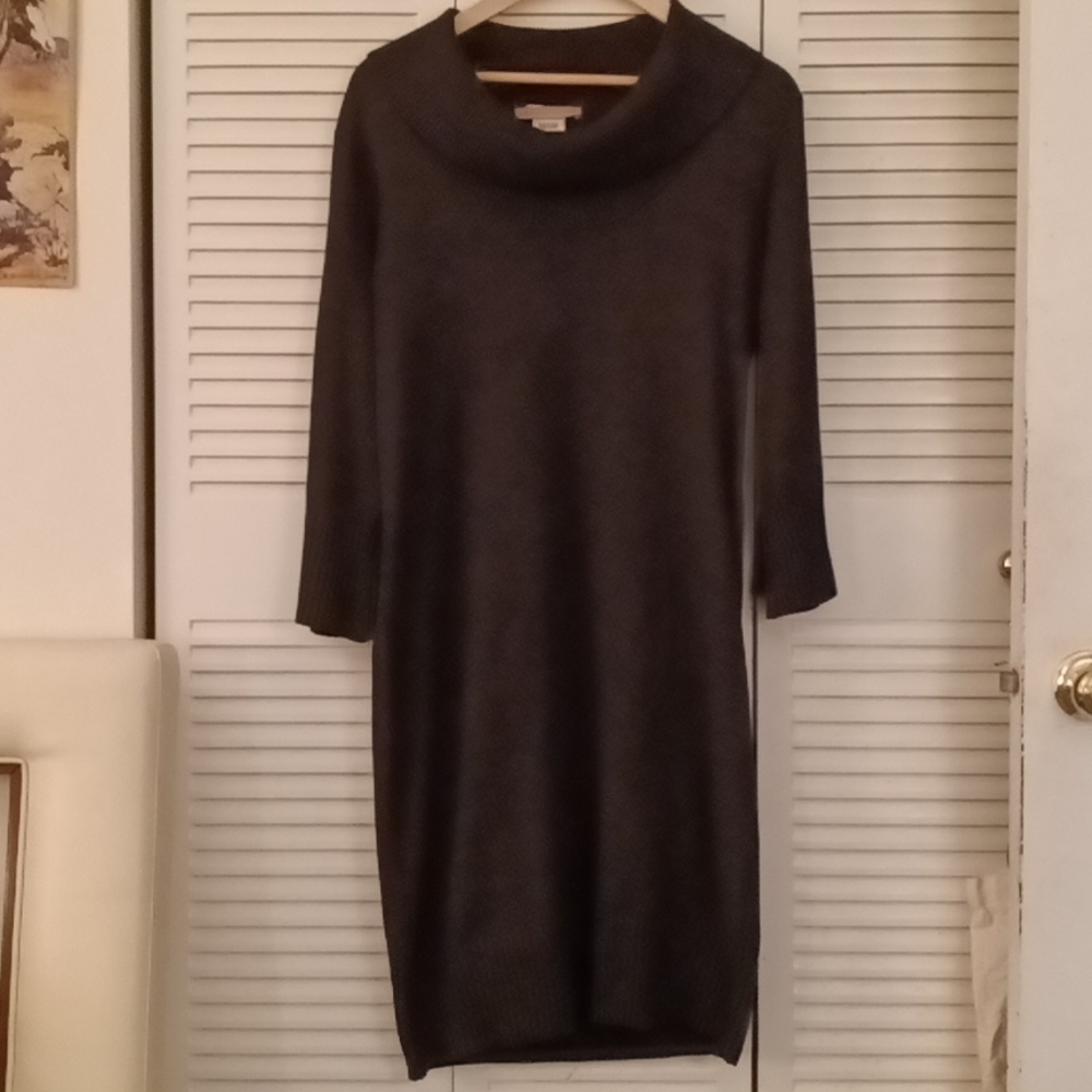 Grey,  Nice n Warm, Jonathan Martin ladies,long sleeve dress, Sz M, poly/cotton.